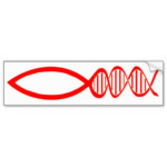 DNA fish bumper sticker