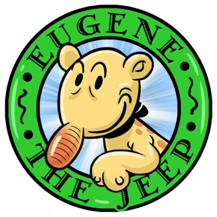 EUGENE THE JEEP COLOR POPEYE ROUND STICKER