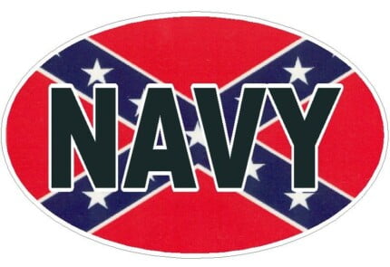 FLAG REBEL OVAL NAVY DECAL