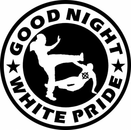 good night white pride b&w sticker 3