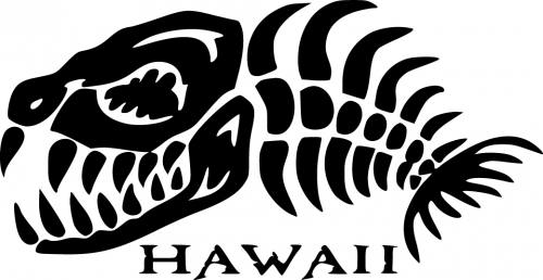 Hawaii Skeleton Fish Sticker