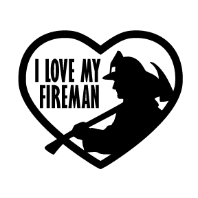 I Love My Fireman Decal