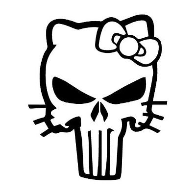 Punisher Skull with Bow Vinyl Decal Sticker Car Truck Window funny decal