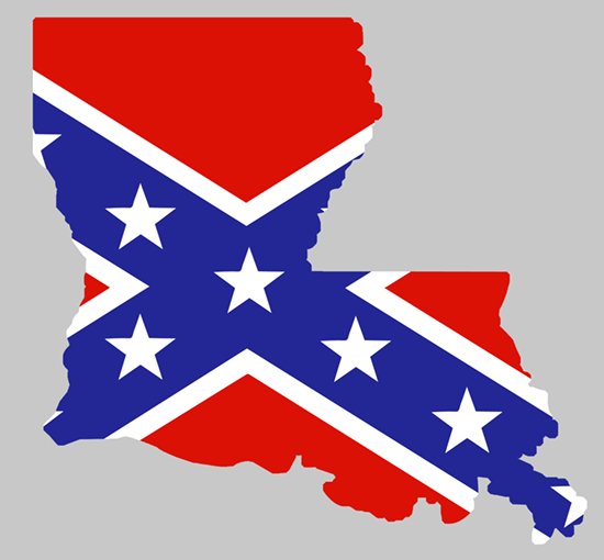 Rebel Flag Louisiana shaped sticker