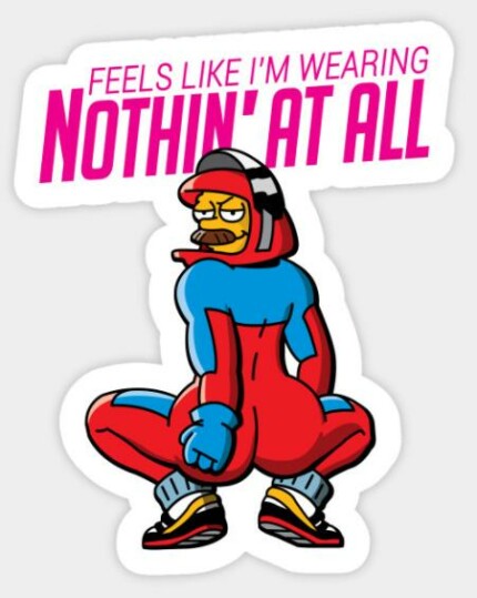 SIMPSONS NED FLANDERS NOTHING AT ALL STICKER