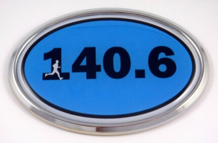 140.6 Blue Running Oval 3D Chrome Emblem