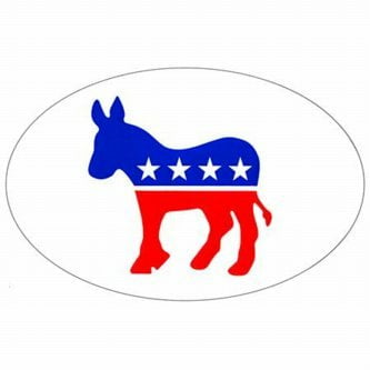 Democratic Donkey Oval Decal