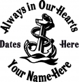 Always in Our Hearts Anchor Sticker