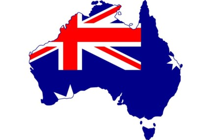 Australia flag country shape sticker
