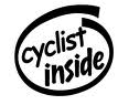 Cyclist Inside Diecut Vinyl Decal Sticker