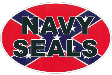 FLAG REBEL OVAL NAVY SEALS DECAL