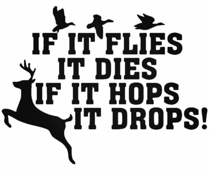 Flies-It-Drops-Deer-Buck-Duck-Hunting-DIECUT DECAL