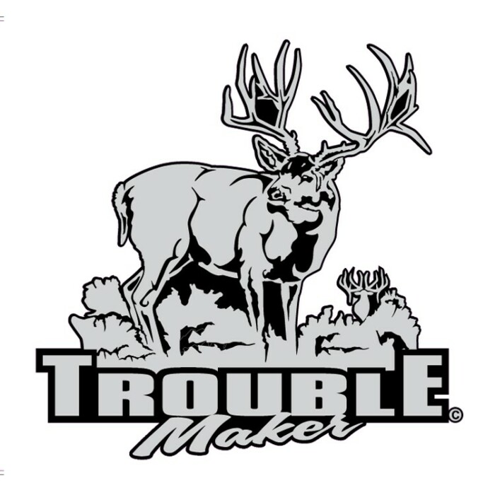 GRAY BLACK WHITE Trouble Maker Mule Deer Decal - Pro Sport Stickers