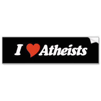 i love heart atheists bumper sticker