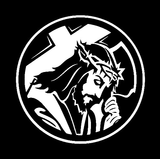 4in x 4in Black and White God Love Cross Sticker Vinyl Christian Car Decal