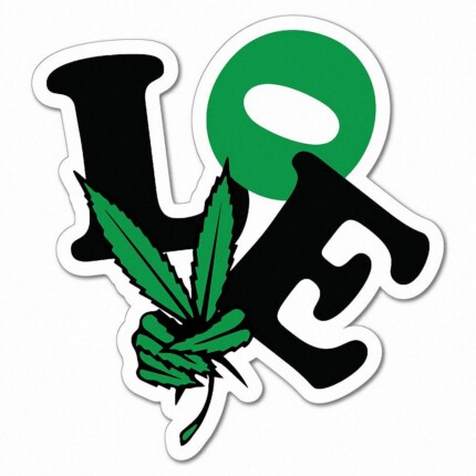 love weed color sticker