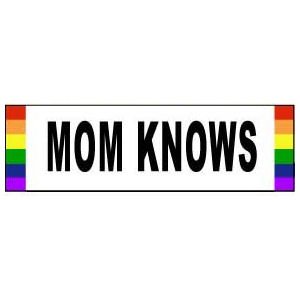 mom knows gay bumber sticker