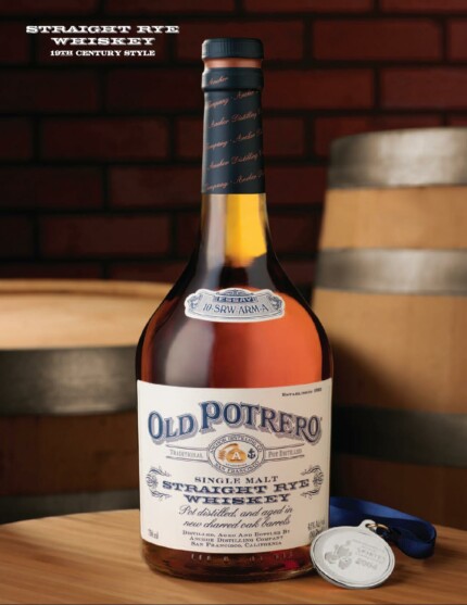 Old Portrero Straight Rye Whiskey Bottle Shot Sticker