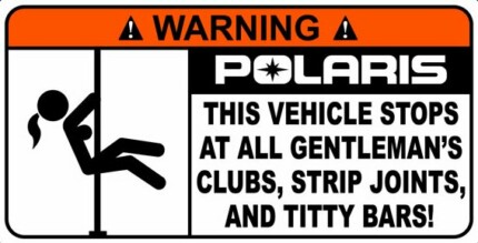 Polaris Funny Warning Sticker 9