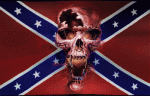 rebel skull battle flag sticker