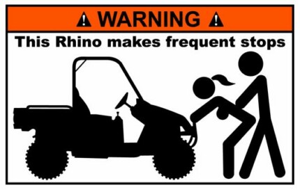 Rhino Funny Warning Sticker 4