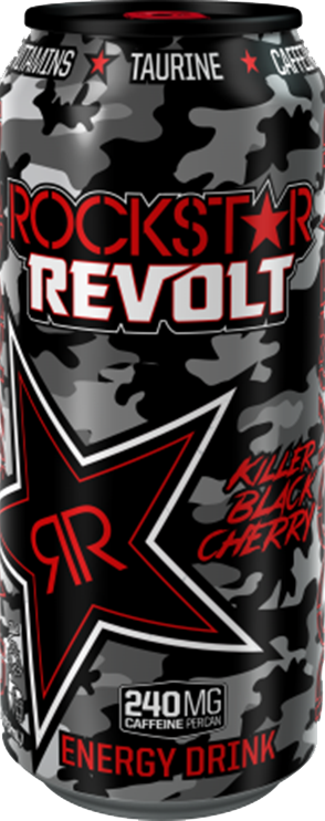 Rockstar REVOLT KILLER BLACK CHERRY energy drink can shaped sticker