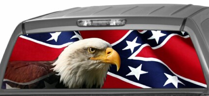 RWG rebel flag with eagle rear window see thru graphic
