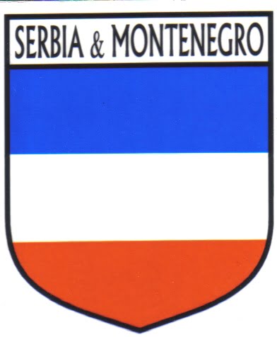 Serbia and Montenegro Flag Crest Decal Sticker
