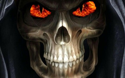 Skull Grim Reaper Glowing Eyes Sticker