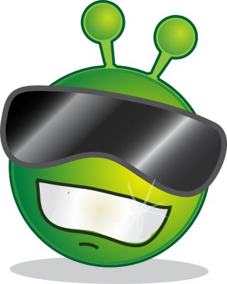 smile alien-head cartoon sticker 06