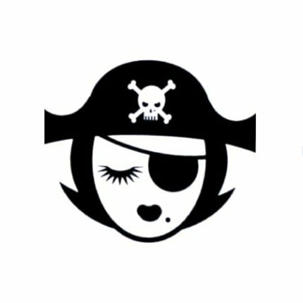 Lady Pirate Skull Hat Decal