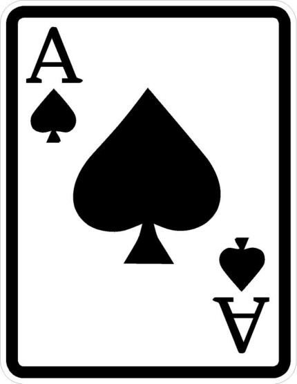ace of spades PLAYING CARD POKER STICKER