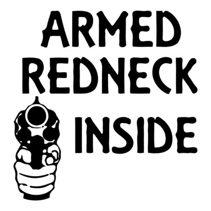 ARMED REDNECK INSIDE DECAL