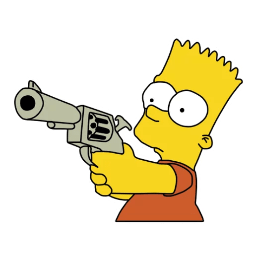 bart-simpson-WITH A HAND GUN STICKER