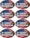 BE PATRIOTIC BUY AMERICAN OVAL with eagle eight pack 8-1.5x2in