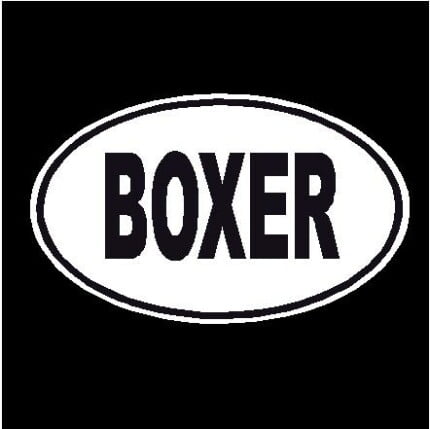 Boxer Oval Dog Decal