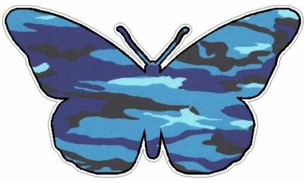 Butterfly Camo Sticker 1 - BLUE