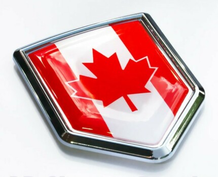 Canada Flag Crest Canadian Emblem Chrome Car Decal Sticker 3D