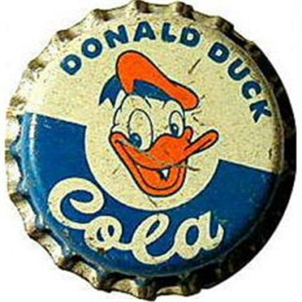 Donald Duck Cola Bottle Cap Sticker