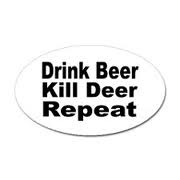 Drink Beer Deer Oval Decal