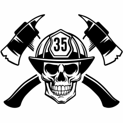 firefighting-rescue-axes-fireman-SKULL DIECUT DECAL