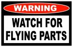 Flying Parts Funny Warning Sticker