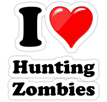 I Love Humting Zombies Window or Wall Decal