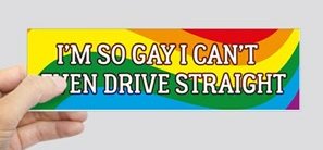 im so gay cant drive straight lgbtq bumper sticker