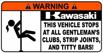Kawasaki Funny Warning Sticker 6