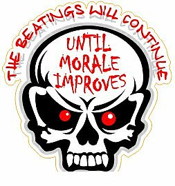 morale beatings skull sticker