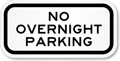 No Overnight Parking Sign 3