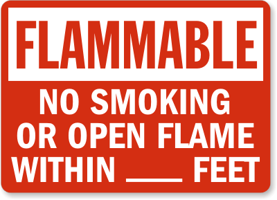 No Smoking Flammable Sign 1