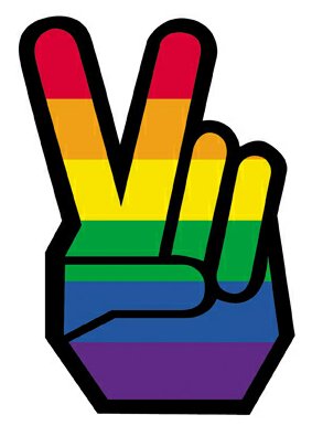 pride peace hand sticker
