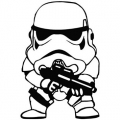 Star Wars Storm Trooper B&W Sticker